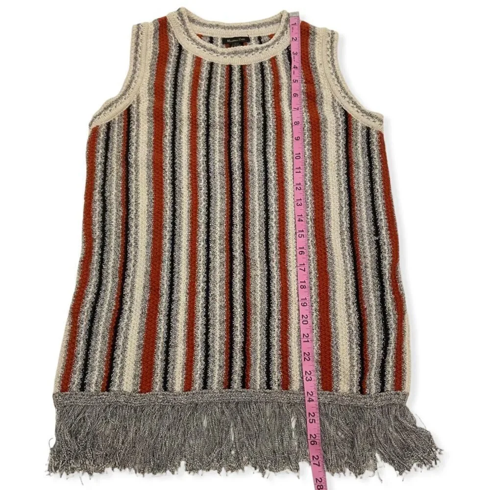 Massimo Dutti Sleeveless Fringe Tunic Sweater